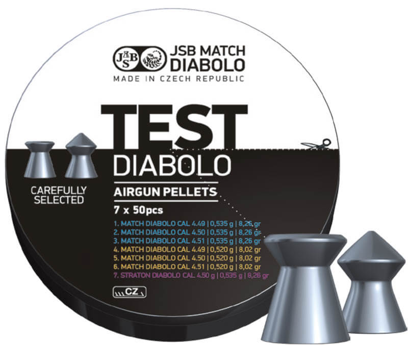 JSB Match Diabolo, JSB Match TEST 7 forskellige hagl til gevær, 350 stk, 4,5 mm(.177) Billede af JSB Match Diabolo, JSB Match TEST 7 forskellige hagl til gevær, 350 stk, 4,5 mm(.177)